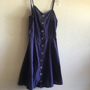Navy blue button down dress. S